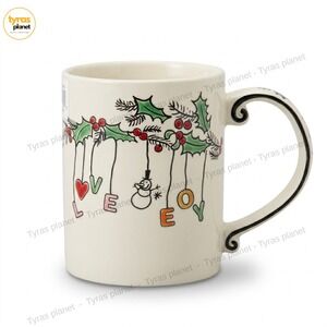 Spectrum Designz Mug Holiday Christmas Mug Holly& Berries Love & Joy 16 oz